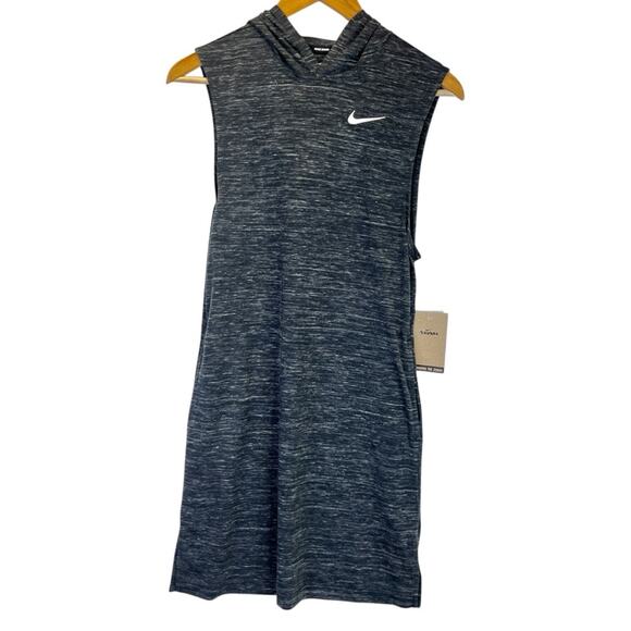 Nike Swim Essential Women's Hooded Cover Up dress dark gray - S - Picture 3 of 12